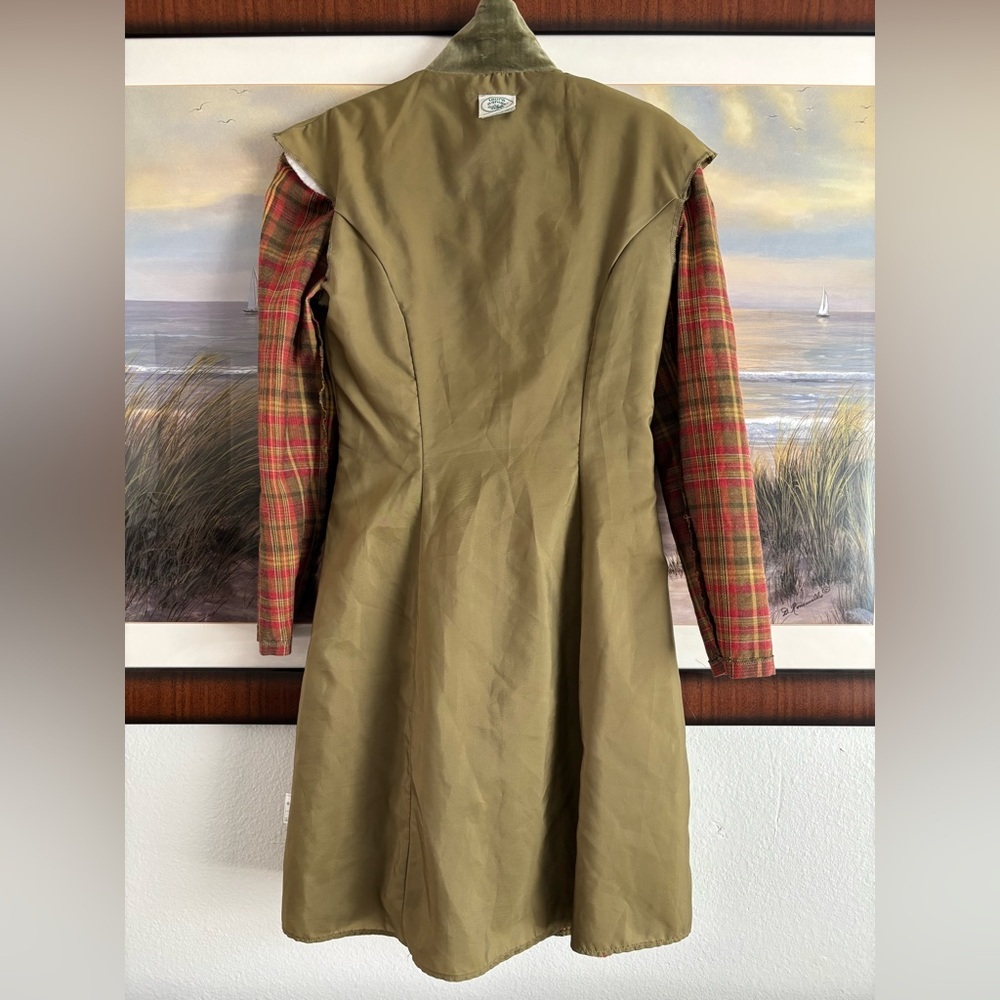 Vintage 1970s/80s Laura Ashley Wool Blend Red Green Plaid Tartan Dress - Picture 10 of 12
